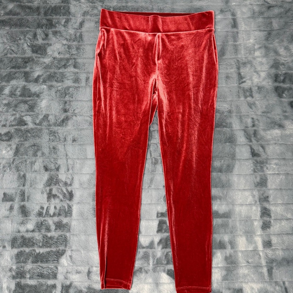LOFT Petites Red Velvet Leggings Womens Medium Petite NWT 582182 Holiday Stretch